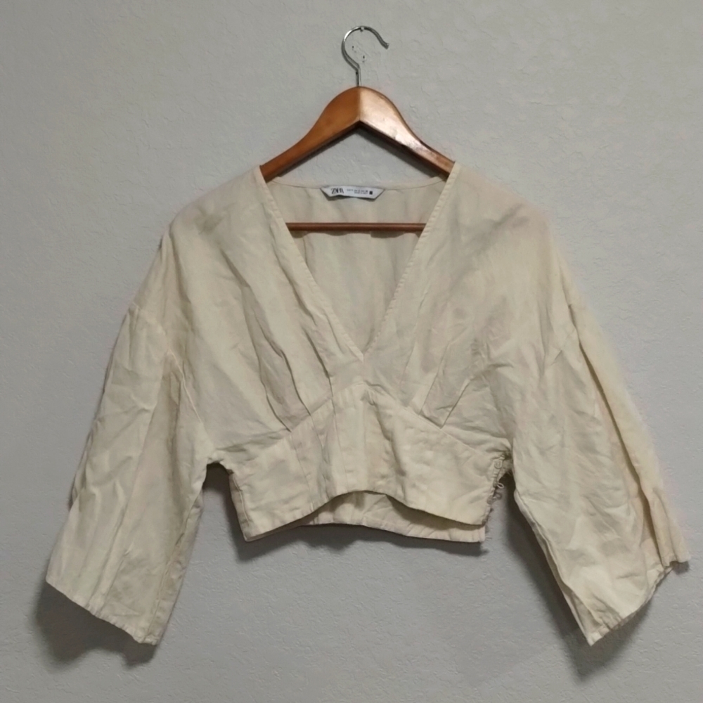 Zara Linen Crop Top